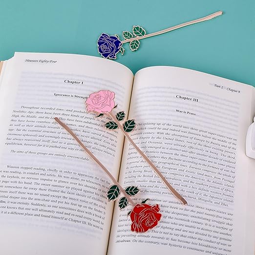 Rose Metal Bookmark
