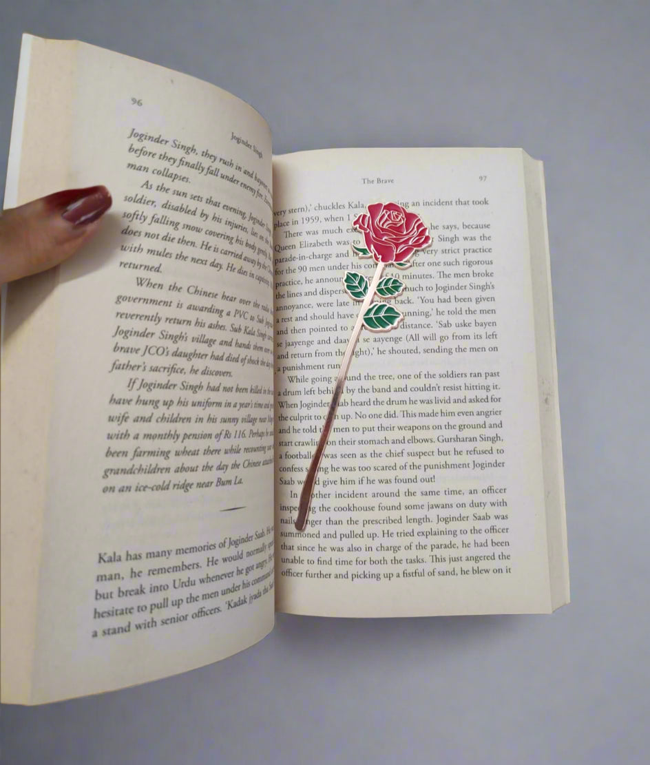 Rose Metal Bookmark