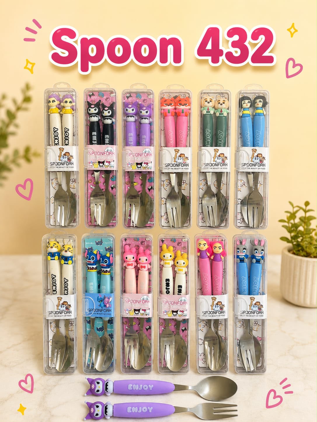 3D Cartoon Spoon set ā Stainless Steel Cutlery