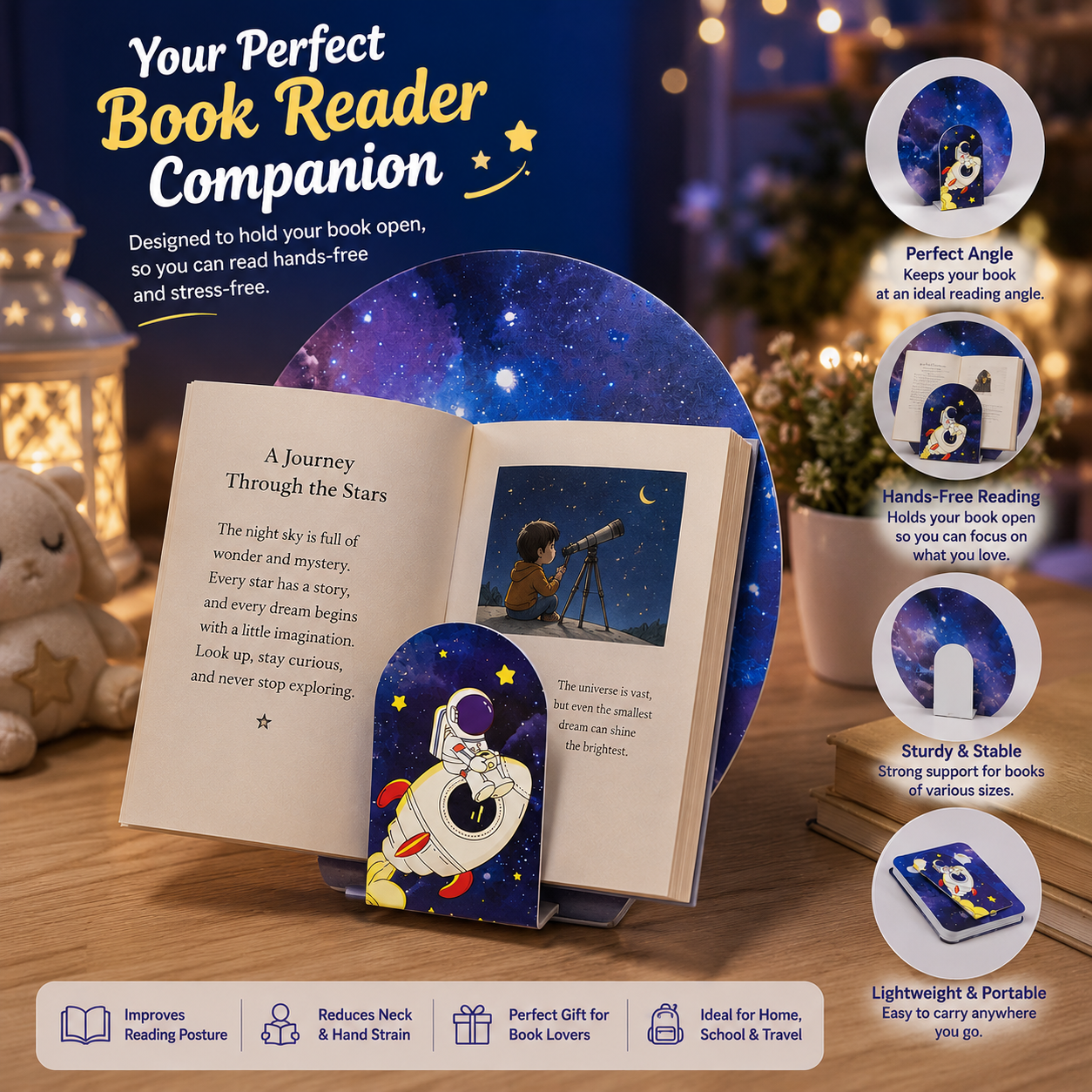 Book Stand for Kids | Galaxy Astronaut
