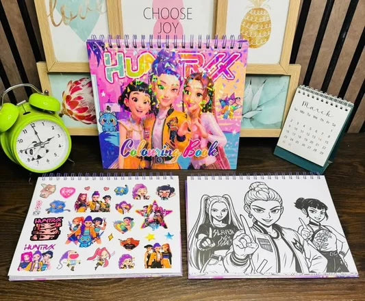 Coloring book with stickers
