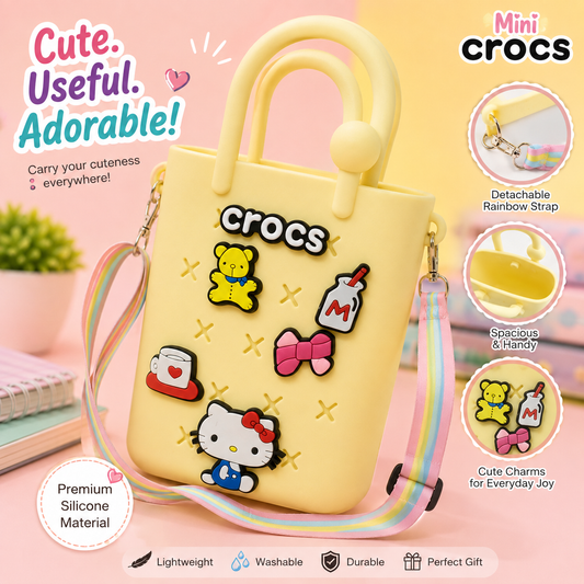 Mini Crocs Cute Charm Bag with Rainbow Strap 🌈
