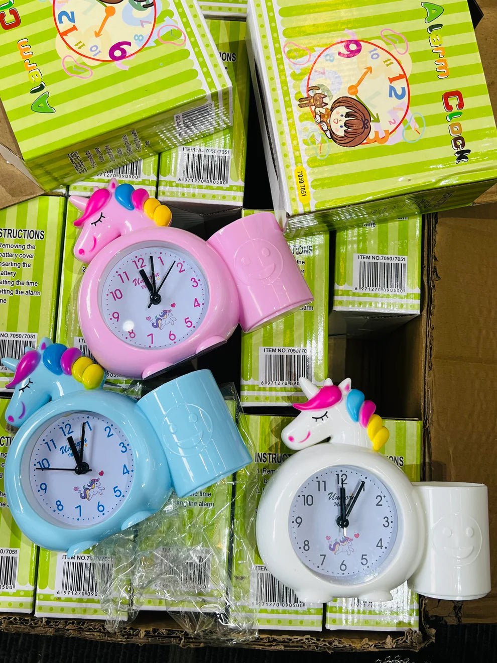Cute Unicorn Alarm Clock + Pen Stand
