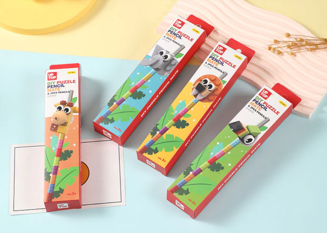 Creative DIY Animal Blocks Pencil Set