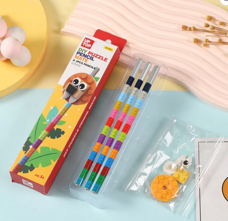 Creative DIY Animal Blocks Pencil Set