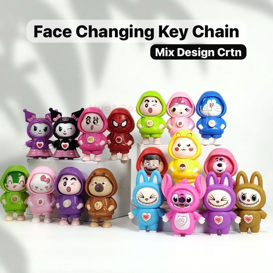 Face changing keychain - pack of 2