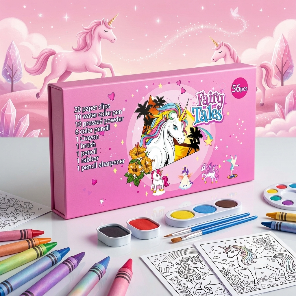 56-Piece Creative Art & Stationery Set