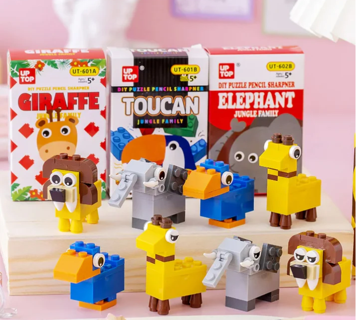 Jungle Family DIY Puzzle LEGO Pencil Sharpener