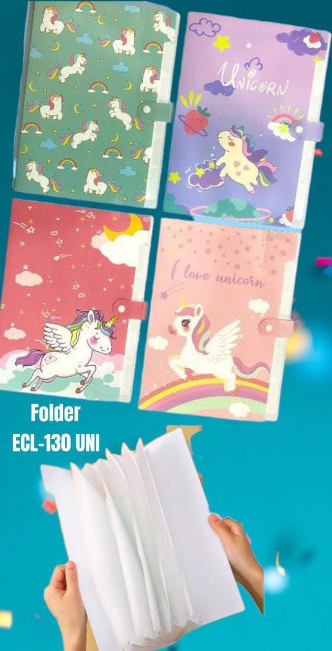 A4 Expanding File Folder for Kids - Space and Unicorn