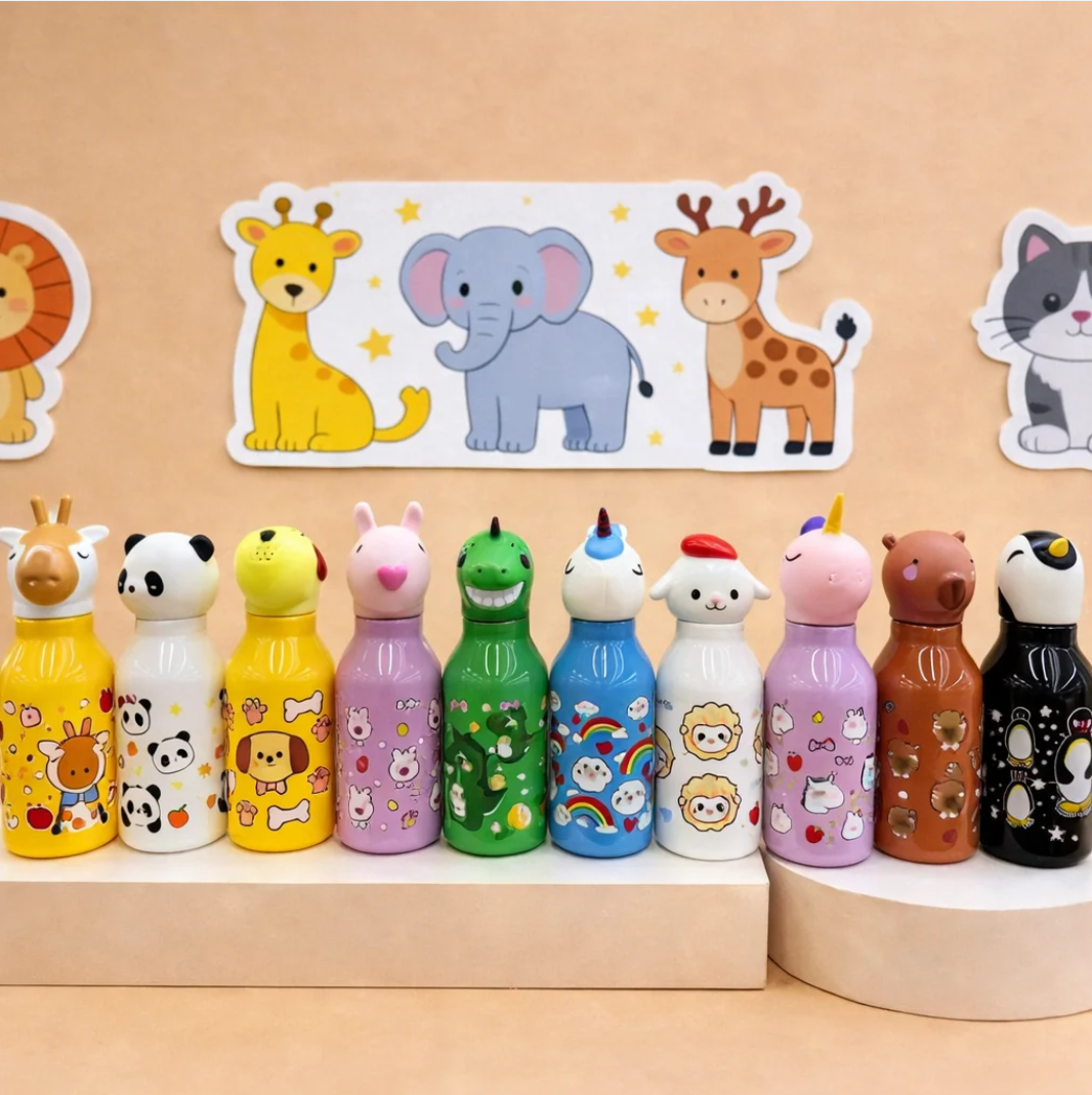 Cute Animal Character Water Bottle for Kids