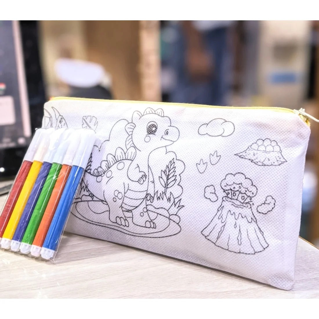 DIY Coloring Pouch with colors